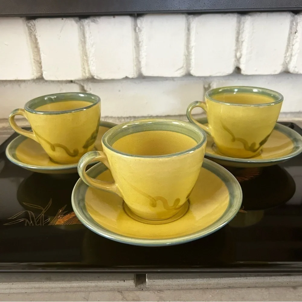 Mid-century John B. Taylor Tea Coffee Cups and Saucers | Set of 3